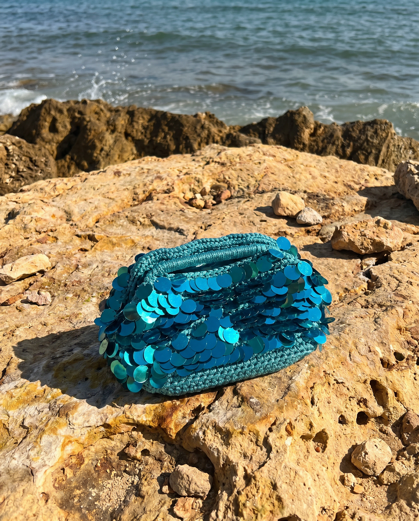 Turquoise Sequined Dima Bag