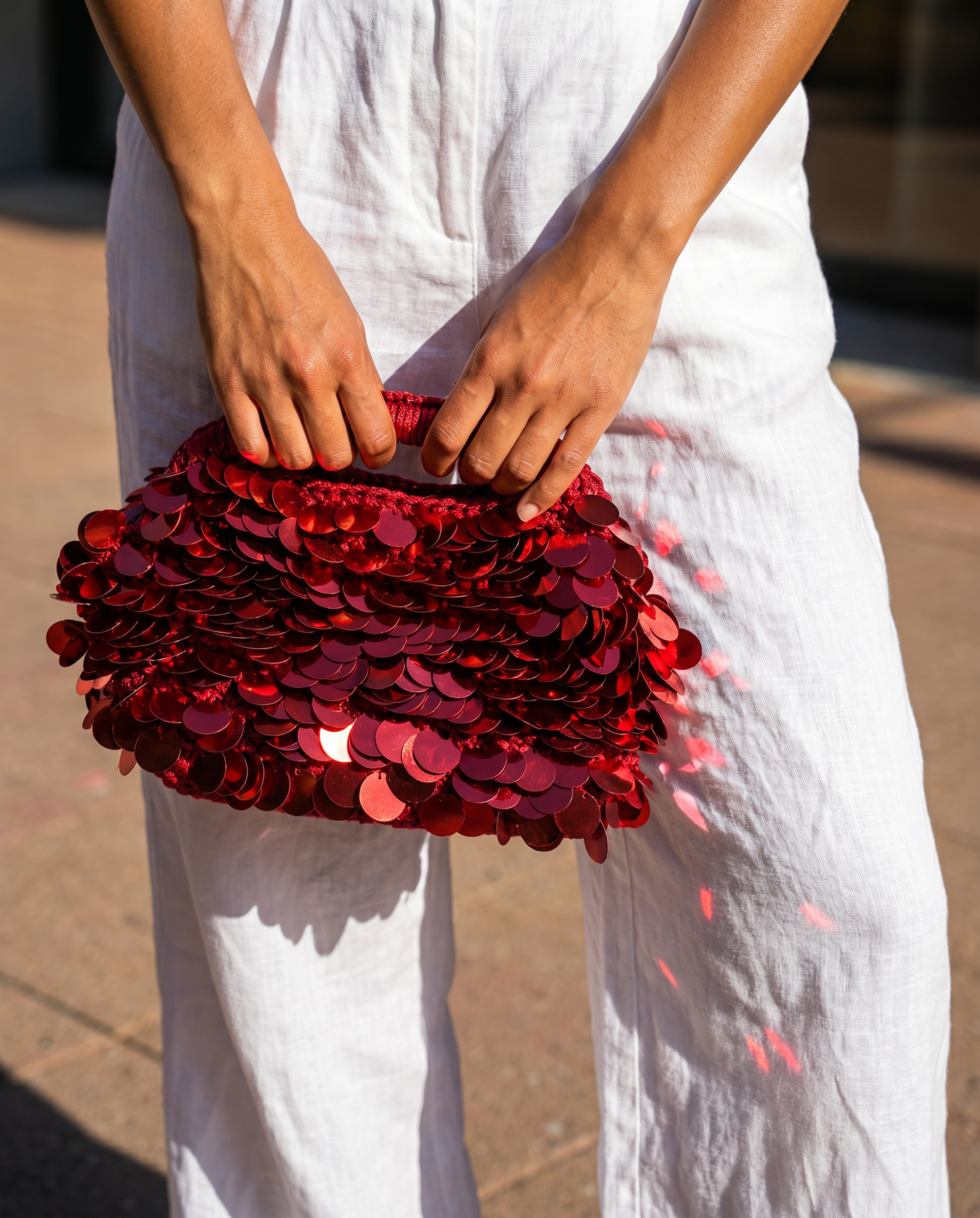 Red Sequined Dima Bag