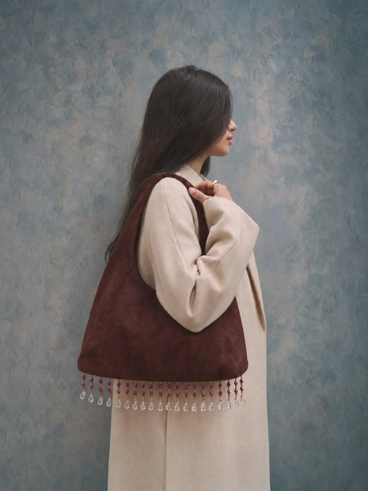The Eloria Bag - Brown Suede