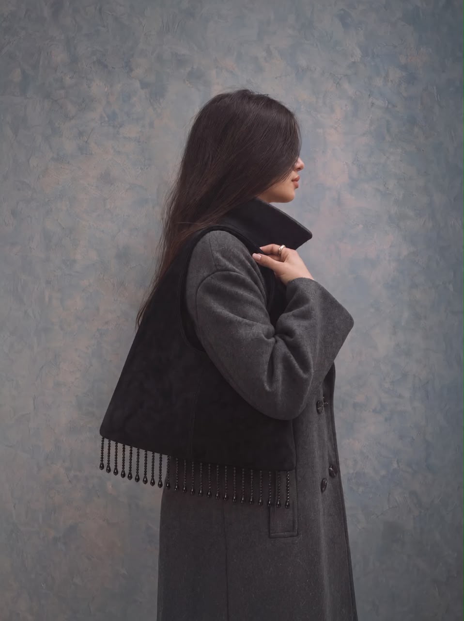 The Eloria Bag - Black Suede