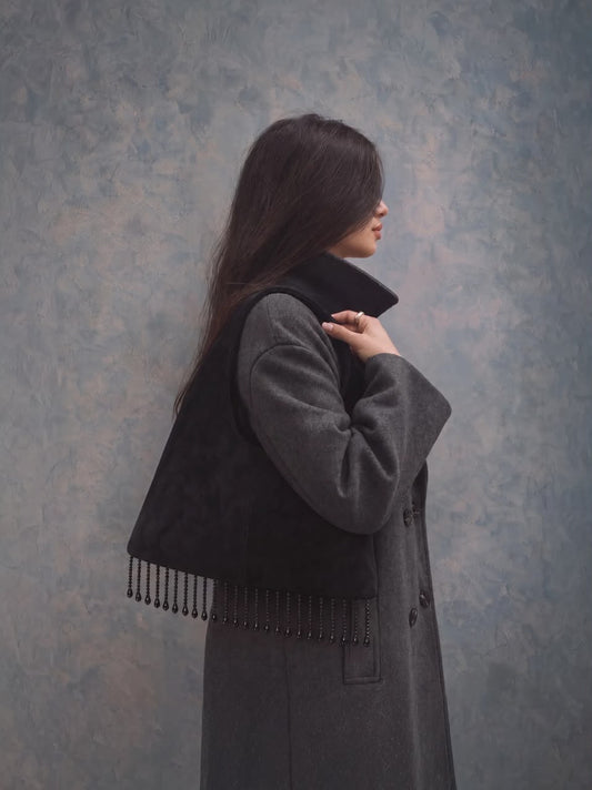 The Eloria Bag - Black Suede