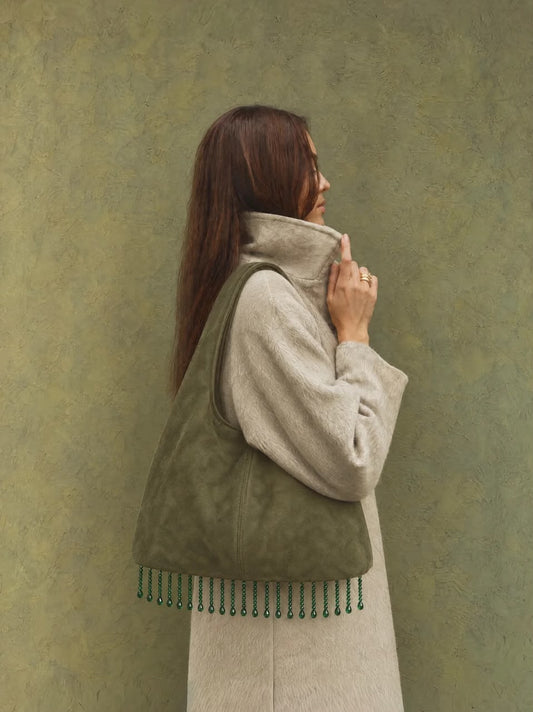 The Eloria Bag - Olive Suede